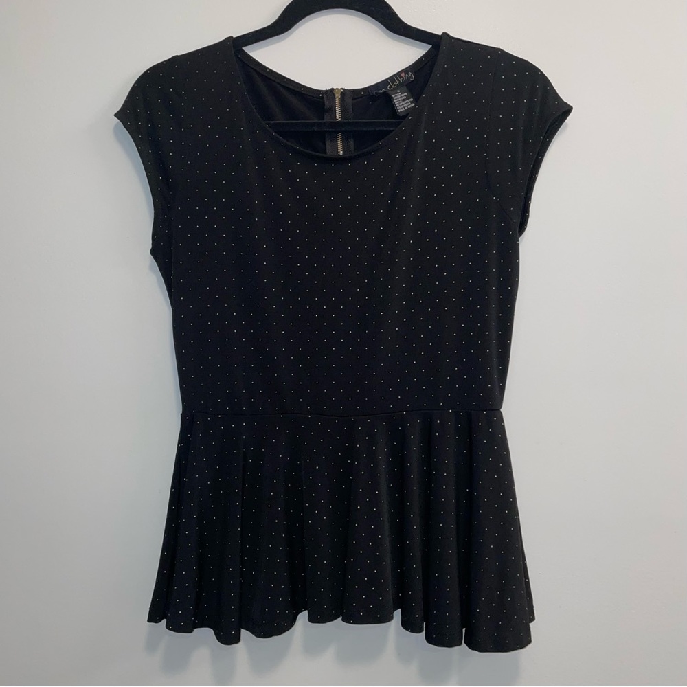 One Clothing Black & Gold Blouse Size S